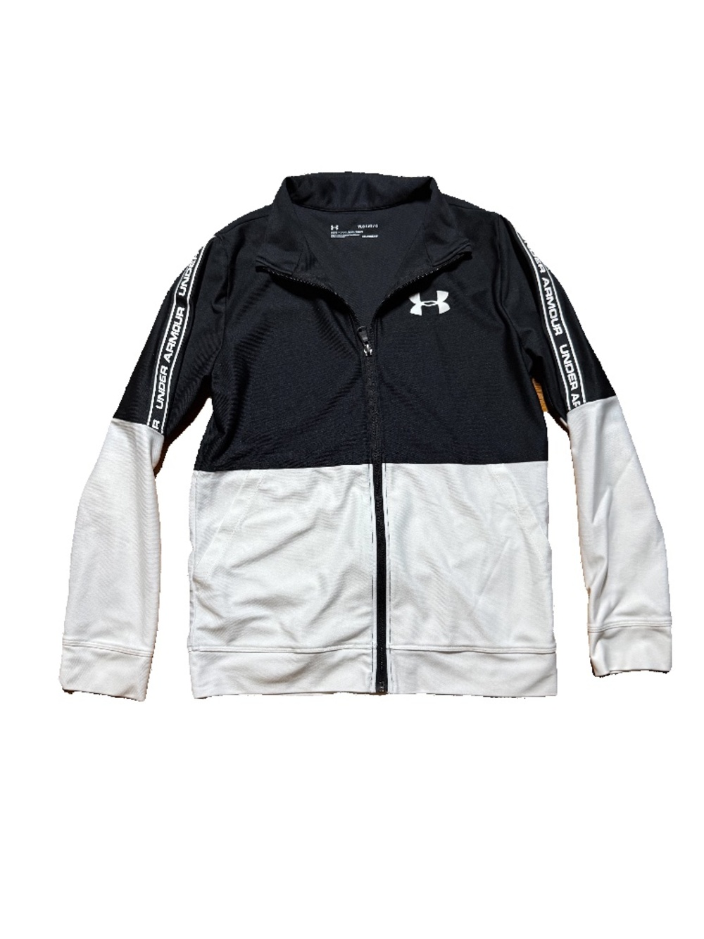 Boys Under Armour Prototype Full Zip Jacket Black and White Youth Large
